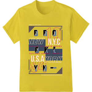 Unique apparel decoration for Retro Abstract 'NEW YORK 1974' Typography DTF Print Transfer