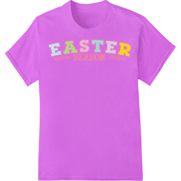 Vibrant Easter Season Heat Transfer: Fun DIY Spring Decor on purple shirt - SUPERDTF-DTF Prints-DTF Transfers-Custom DTF Prints