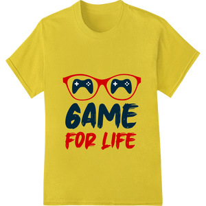 Expert digital printing craftsmanship on Game On: Bold Gamer Glasses DTF Print Heat Transfer