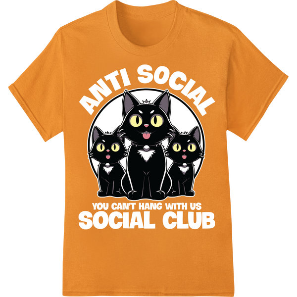 Adorable Halloween Black Cats DTF Print Heat Transfer on orange shirt - SUPERDTF-DTF Prints-DTF Transfers-Custom DTF Prints