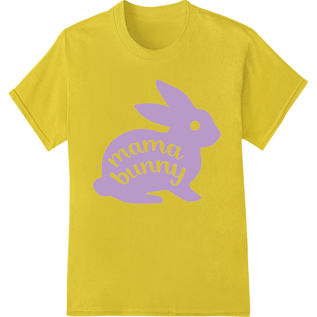 Adorable 'Mama Bunny' DTF Print for Easter Shirts & Crafts on yellow shirt - SUPERDTF-DTF Prints-DTF Transfers-Custom DTF Prints