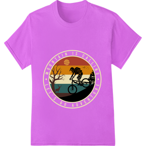 Cutting-edge t shirt prints featured on Sunset Mountain Biking Adventure - Stylized DTF Print