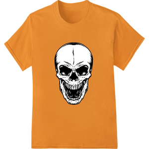 Haunting Skull Graphics: Edgy Halloween Style Transfer enhanced with professional high-quality t-shirt printing