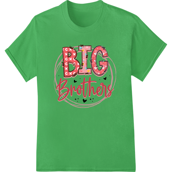 Celebrate Brotherly Love with 'Big Brothers' DTF Print on green shirt - SUPERDTF-DTF Prints-DTF Transfers-Custom DTF Prints