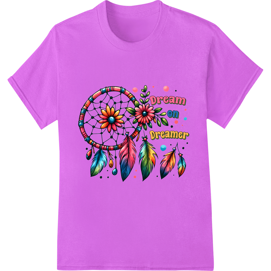 Boho Dreamcatcher Heat Transfer Print | Hippie Style DTF on purple shirt - SUPERDTF-DTF Prints-DTF Transfers-Custom DTF Prints