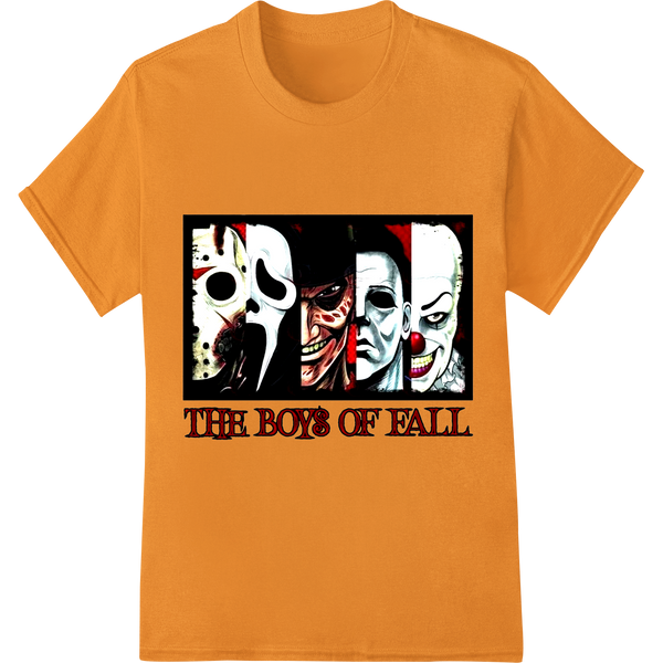 The Boys of Fall: Eerie Masked Faces DTF Print Transfer - High-quality innovative apparel printing