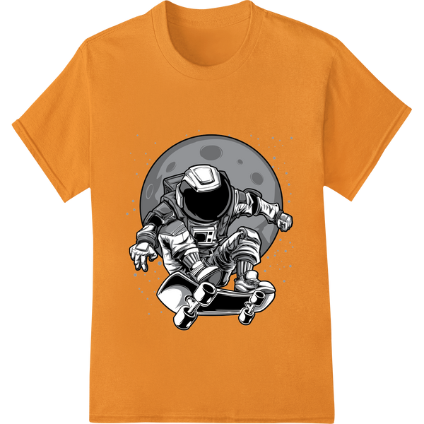 Cosmic Skater: Astronaut Skateboarding on the Moon with custom vibrant DTF prints artwork