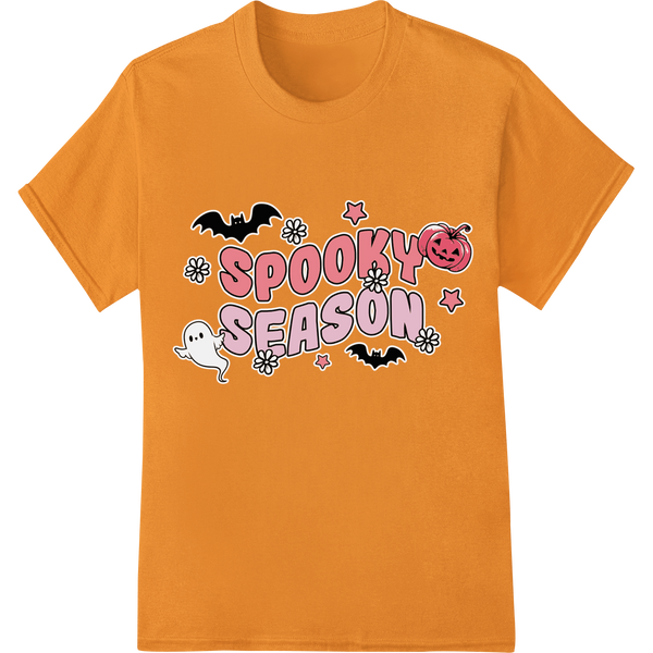 Playful 'Spooky Season' Halloween Heat Transfer Design featuring professional t shirt prints