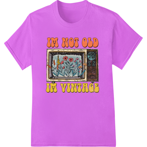 Vintage Vibes: Retro TV Motivational DTF Print Transfer on purple shirt - SUPERDTF-DTF Prints-DTF Transfers-Custom DTF Prints