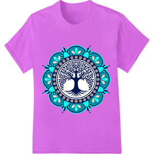 Mandala Tree of Life: Zen Harmony DTF Print Heat Transfer with custom apparel decoration artwork