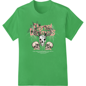 Eternal Skulls: Hauntingly Beautiful DTF Print Heat Transfer enhanced with professional custom merchandise