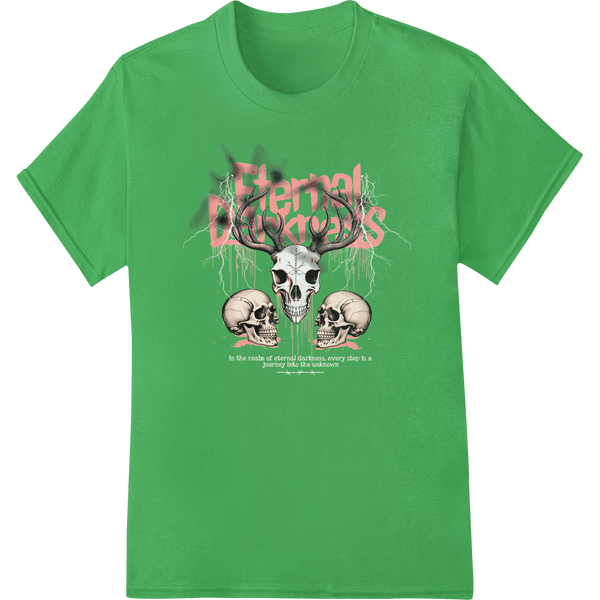 Eternal Skulls: Hauntingly Beautiful DTF Print Heat Transfer enhanced with professional custom merchandise