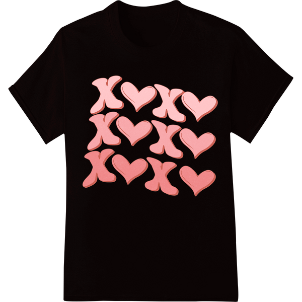 Vibrant Valentine's Day Heart DTF Print Heat Transfer on black shirt - SUPERDTF-DTF Prints-DTF Transfers-Custom DTF Prints