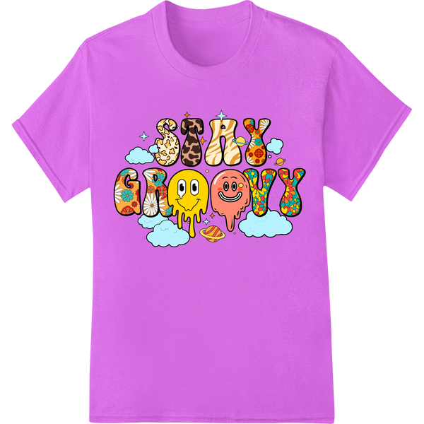 Groovy Cartoon Characters Psychedelic Retro DTF Print on purple shirt - SUPERDTF-DTF Prints-DTF Transfers-Custom DTF Prints