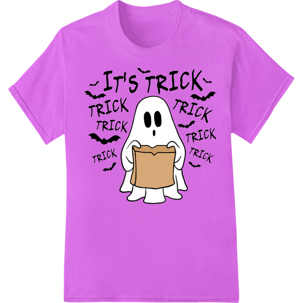 Durable DTF printing service applied to Adorable Ghost Trick-or-Treating Halloween DTF Print