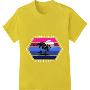 Tropical Sunset Paradise: Minimalist Palm Tree Silhouette with custom custom garment printing artwork