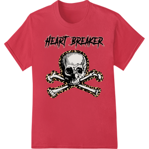 Rebel Heart Breaker Skull DTF Print Heat Transfer made with premium bulk t-shirt printing