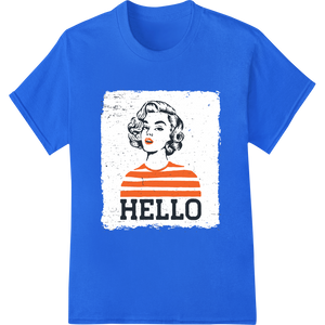 Personalized direct to film printing design for Retro 'HELLO' Portrait DTF Print Heat Transfer