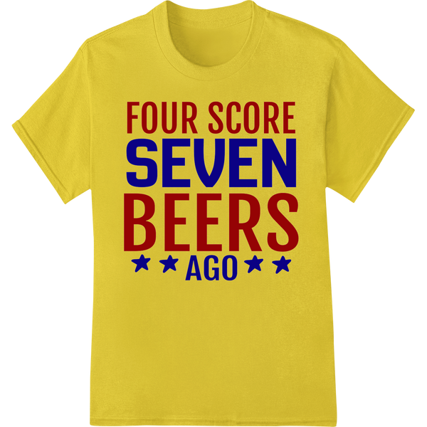 Patriotic Beer Humor DTF Print for 4th of July Shirts on yellow shirt - SUPERDTF-DTF Prints-DTF Transfers-Custom DTF Prints