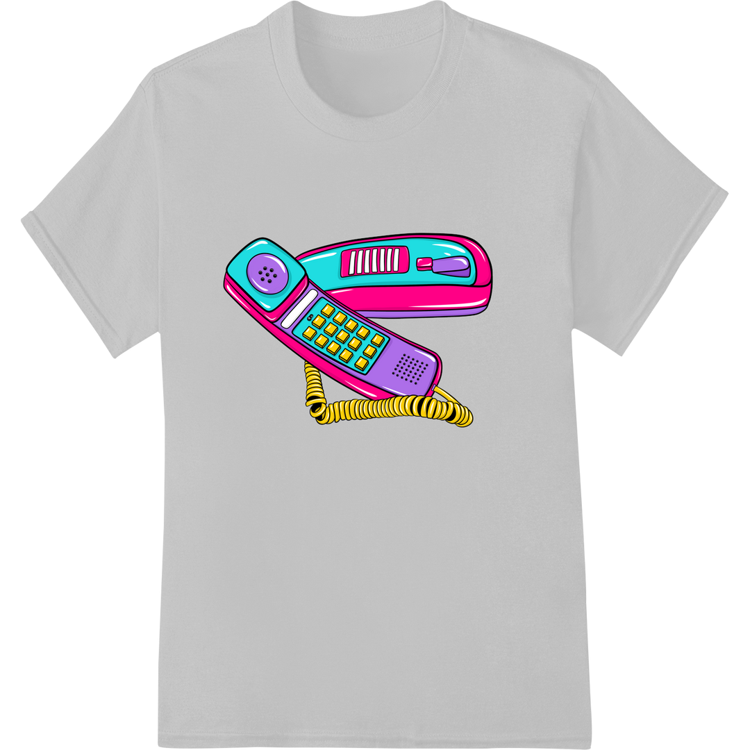 Retro '90s Mobile Phone DTF Print | Vintage Tech Transfer on white shirt - SUPERDTF-DTF Prints-DTF Transfers-Custom DTF Prints