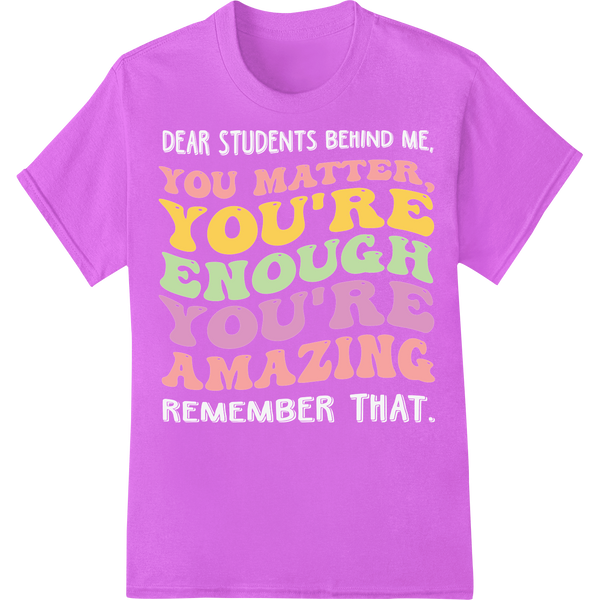 Retro Inspiration: You Matter, You're Enough, Amazing! on purple shirt - SUPERDTF-DTF Prints-DTF Transfers-Custom DTF Prints