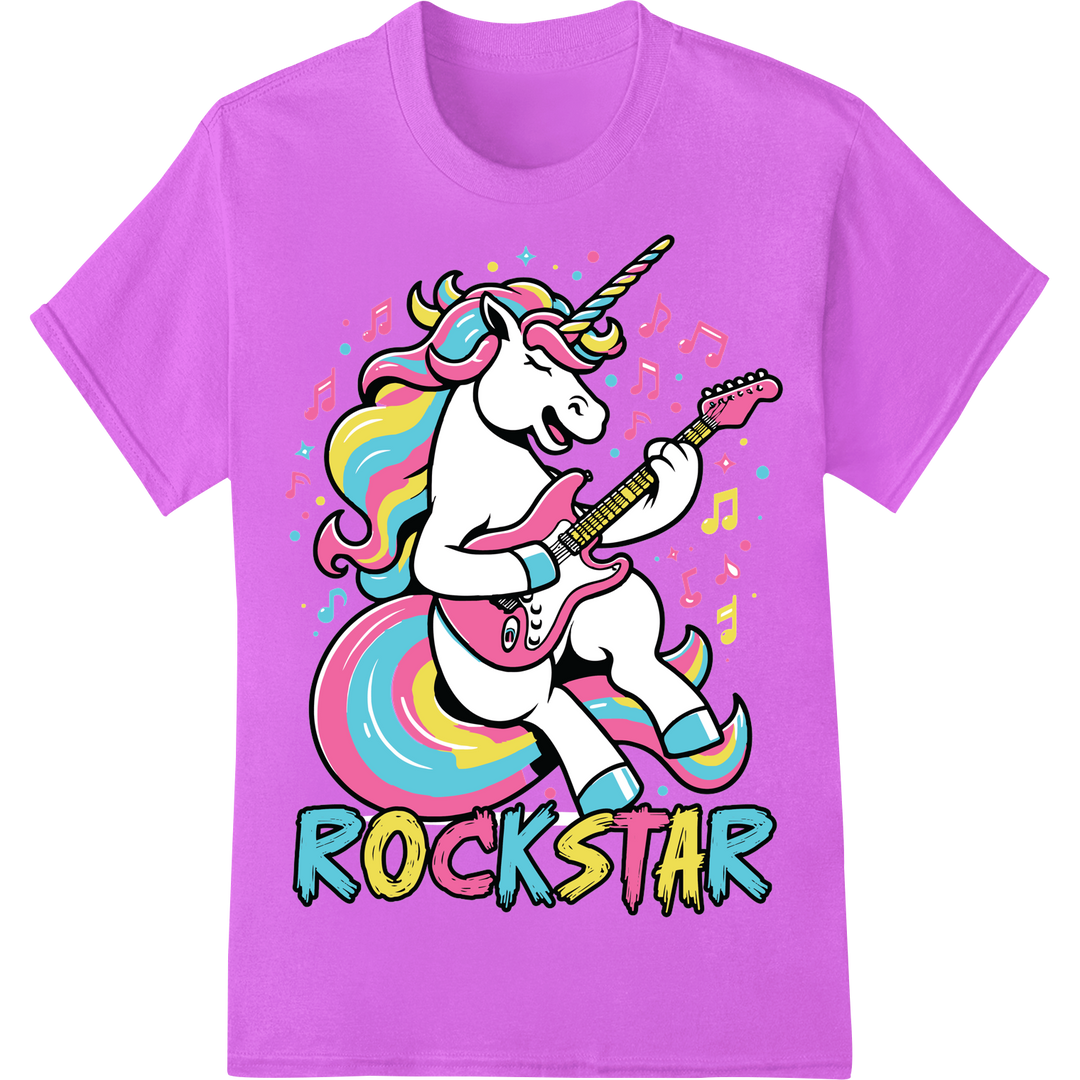 Rockstar Unicorn LGBT DTF Print Heat Transfer | Super DTF on purple shirt - SUPERDTF-DTF Prints-DTF Transfers-Custom DTF Prints