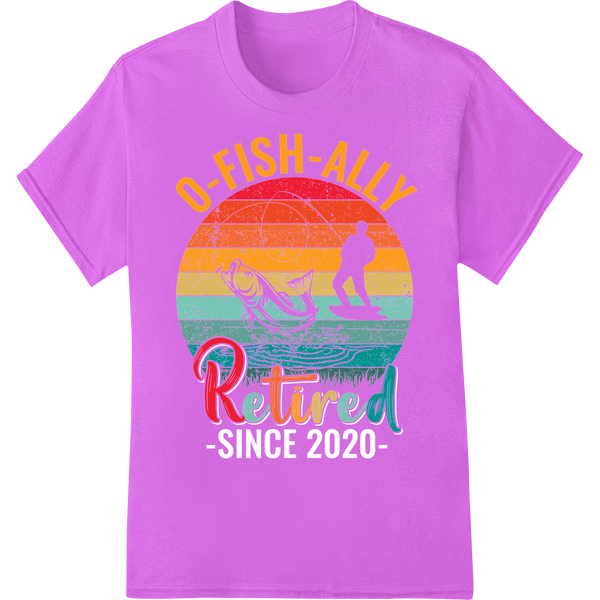 O-FISH-ALLY Retired: Celebrate the Angler's New Chapter on purple shirt - SUPERDTF-DTF Prints-DTF Transfers-Custom DTF Prints