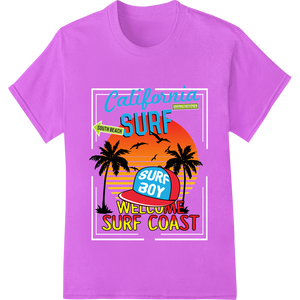 Personalized DTF printing experts design for Ride the California Surf with Super DTF Heat Transfers