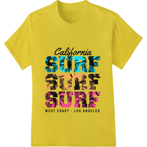 Durable customized apparel applied to Ride the California Waves with Our Vibrant Surf Print