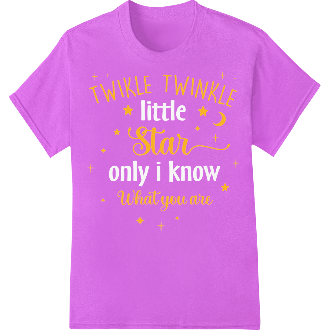 Twinkle Twinkle Little Star Nursery Rhyme DTF Heat Transfer on purple shirt - SUPERDTF-DTF Prints-DTF Transfers-Custom DTF Prints