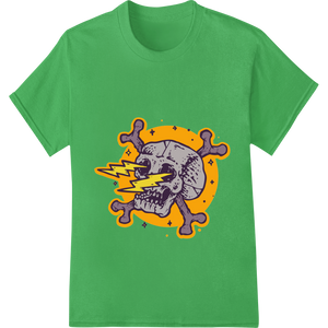 Electrifying Skull Halloween Heat Transfer - Super DTF featuring professional custom print solutions