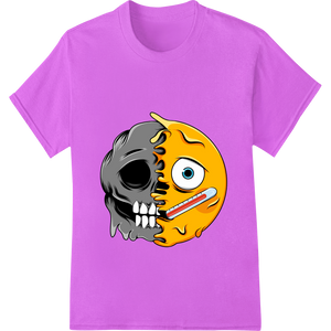 Durable dtf printer applied to Shocked Emoji Skull DTF Heat Transfer - Halloween Print