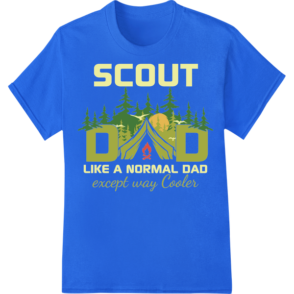 Scout Dad: The Coolest Father's Day DTF Print Transfer on blue shirt - SUPERDTF-DTF Prints-DTF Transfers-Custom DTF Prints