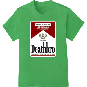 Innovative custom merchandise design on Deathbro Danger: Edgy Halloween DTF Print Heat Transfer