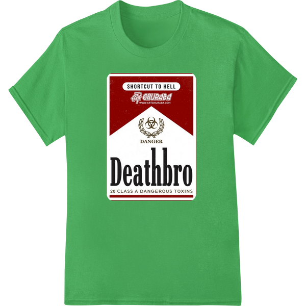 Innovative custom merchandise design on Deathbro Danger: Edgy Halloween DTF Print Heat Transfer