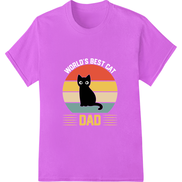 Purr-fect Father's Day Gift: Cat Dad DTF Print Transfer on purple shirt - SUPERDTF-DTF Prints-DTF Transfers-Custom DTF Prints