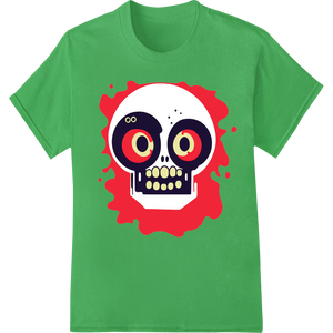 Vibrant Día de los Muertos Skull - Super DTF Print - High-quality personalized clothing