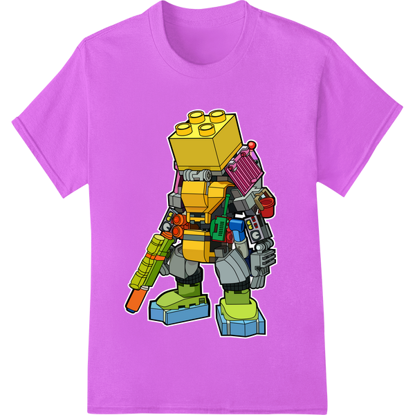 Colorful Lego Brick Robot | DTF Heat Transfer Design featuring professional garment printing