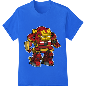 Cutting-edge DTF printing technology featured on Fierce Mech Robot Warrior Heat Transfer - Bold Red & Yellow