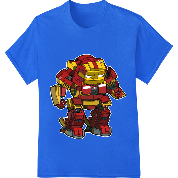 Cutting-edge DTF printing technology featured on Fierce Mech Robot Warrior Heat Transfer - Bold Red & Yellow