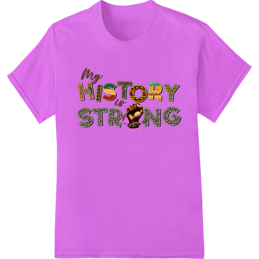 Embrace Your Roots: Bold Black History Month DTF Print on purple shirt - SUPERDTF-DTF Prints-DTF Transfers-Custom DTF Prints