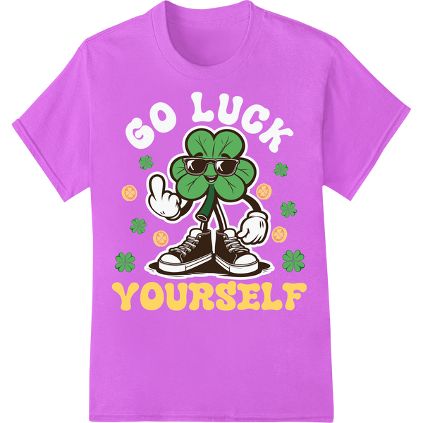 Shamrock Sneakers: Stylish St. Patrick's Day DTF Print on purple shirt - SUPERDTF-DTF Prints-DTF Transfers-Custom DTF Prints