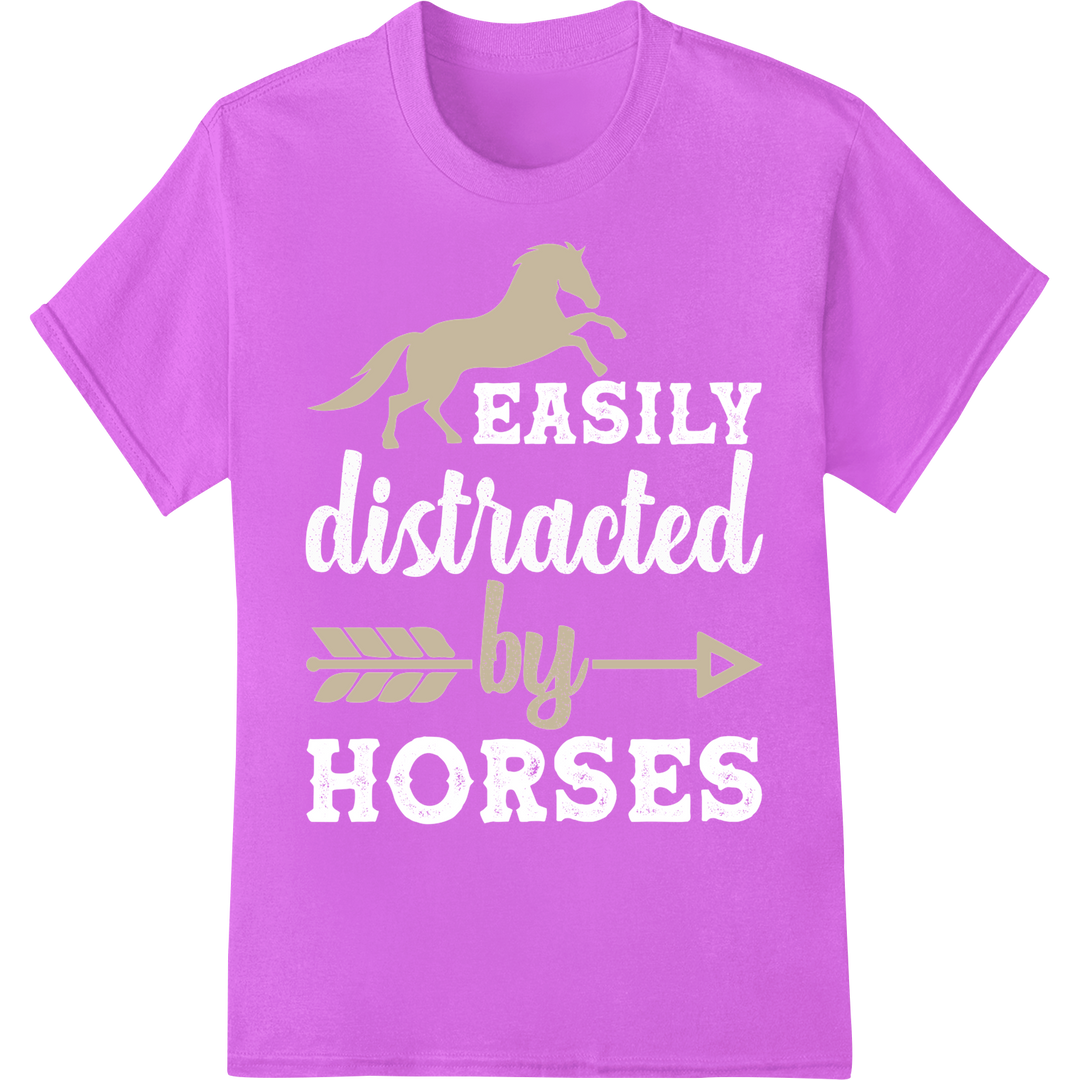 Elegant Horse Racing Silhouette DTF Print Heat Transfer on purple shirt - SUPERDTF-DTF Prints-DTF Transfers-Custom DTF Prints