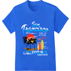 Durable t shirt prints applied to Soak Up San Diego's Summer Vibes