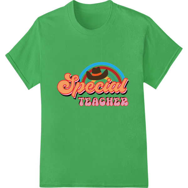 Retro 'Special Teacher' DTF Print | Teacher Appreciation Gift on green shirt - SUPERDTF-DTF Prints-DTF Transfers-Custom DTF Prints