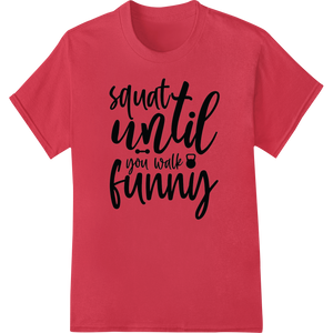 Durable durable print transfers applied to Squat Until You Walk Funny - Cheeky Fitness DTF Print