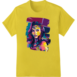 Vibrant high-quality t-shirt printing print on Vivid Geometric Portrait - Bold Abstract Woman's Face Print