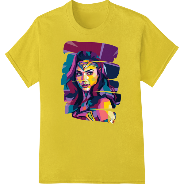 Vibrant high-quality t-shirt printing print on Vivid Geometric Portrait - Bold Abstract Woman's Face Print