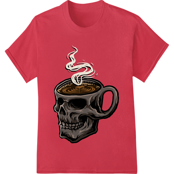 Expert customized apparel craftsmanship on Brew Up Some Edgy Style with This Skull Coffee Mug Design