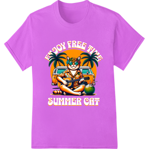 Premium quality DTF printing technology on Tropical Summer Vibes: Cool Cat Rocks the City!